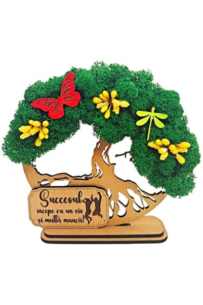 OEM Tablou decorativ de perete Copacul Vieții cu mușchi stabilizat, mesaj mot...