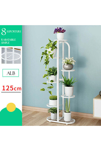 buz Metal flower stand with 7 tiers – Plant pot stand, elegant design, 125 x 44.5 x 22 cm