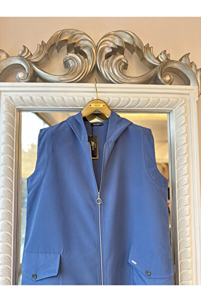 Invee Довгий жилет з капюшоном - Індиго