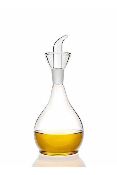 Generic 380ml Clear Glass Olive Oil Dispenser Bottle - Leak Proof Oil & Vinegar Cruet with Non-Drip Pourers