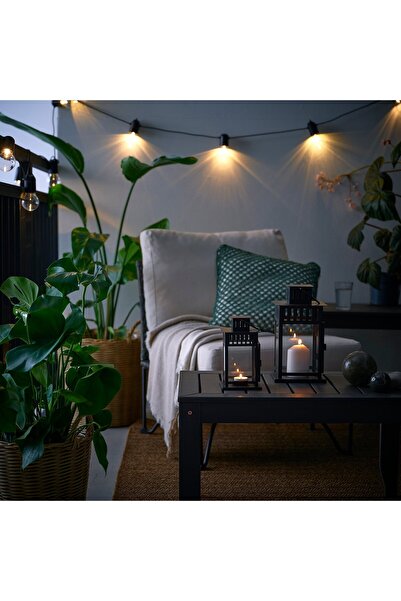 IKEA Lantern For Tealight, In/Outdoor Black, 20cm
