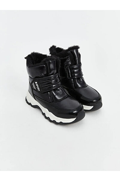LC Waikiki Μπότες χιονιού για κορίτσια με μαύρο Velcro LCW STEPS