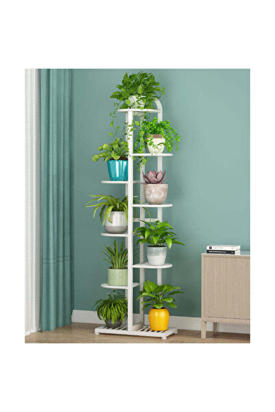 buz Metal flower stand with 7 tiers – Plant pot stand, elegant design, 125 x 44.5 x 22 cm