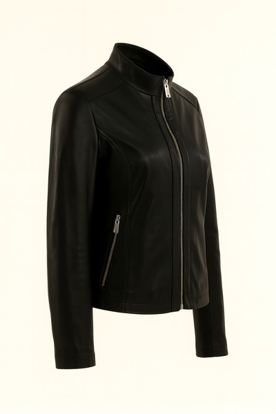 Weskam Women's Genuine Black Leather Coat Real Female Tba Leather Jacket
