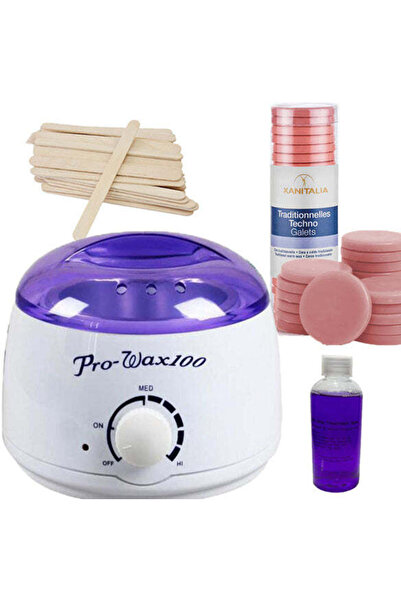 buz Waxing kit with wax heater, discs, post-wax oil, pink, 500 g