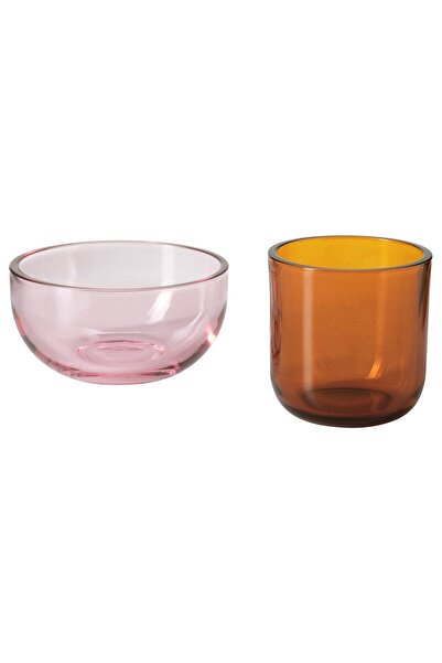 IKEA Tealight Holder, Set Of 2, Pink/Brown