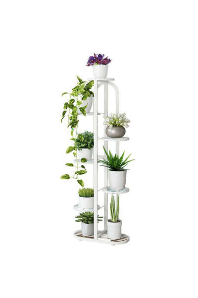 buz Metal flower stand with 7 tiers – Plant pot stand, elegant design, 125 x 44.5 x 22 cm