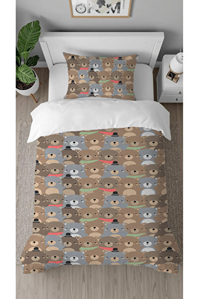 GREENDECOR Teddy Bear Cute Toy Patterned Printed Specially Designed Sheet-Fre...