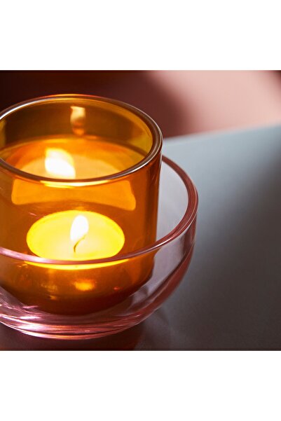 IKEA Tealight Holder, Set Of 2, Pink/Brown