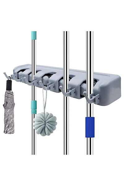 Generic منظم حامل أدوات الممسحة والمكنسة، T56 متعدد الأغراض مثبت على الحائط م...