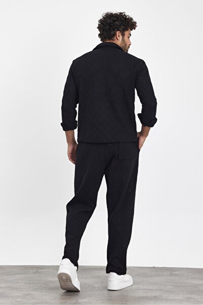 İLKCET MODA Мъжки комплект с риза и панталони с мотиви