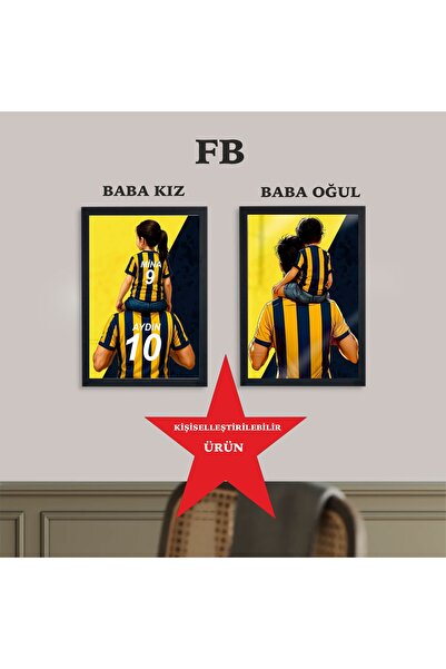 SIRADIŞI REKLAM Taraftar Baba Kiz veya Baba Oğul Fb Kişiye Özel Isimli Çerçev...