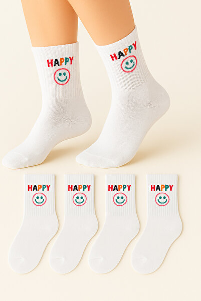 Ducks Socks Women's 4-Piece Cotton Patterned Stitch-Free Short Socks