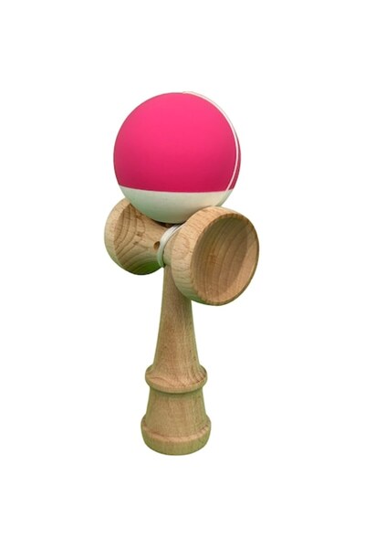 LEIBOO Kendama δίχρωμο Ροζ-Λευκό, ξύλο, 18 εκ.