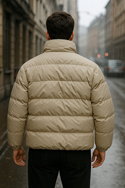 FASHION Men's Puffer Jacket Double-Sided Wearable Coat