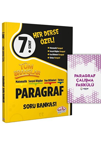 Editör Yayınevi 7. Sınıf Tüm Branşlar Paragraf Soru Bankası