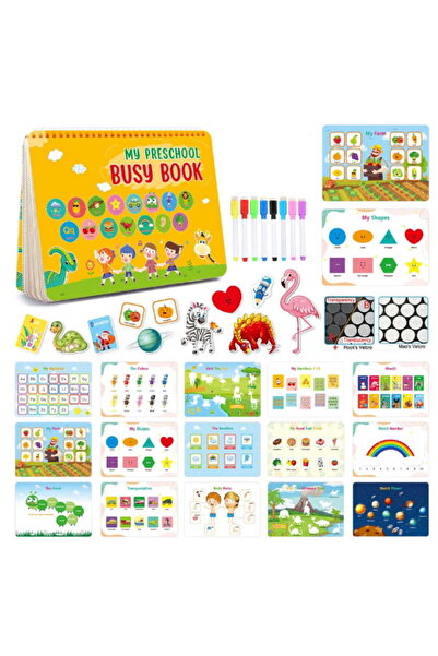 buz Montessori Educational Set – Preschool Activity Book with Stickers and Markers, 3+ years