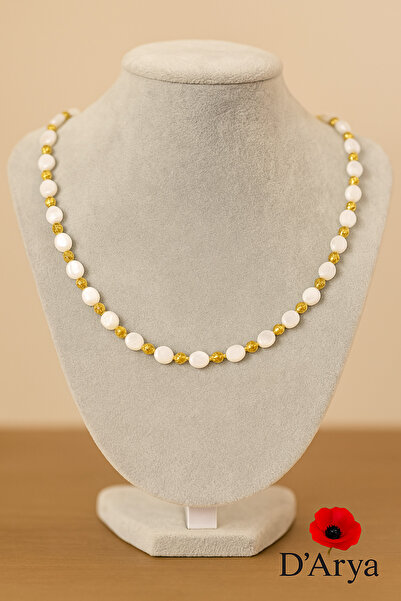 Darya Dd540 Gold Dorika Detailed Pearl Necklace