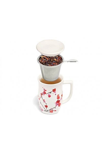 Tea Forte Tea Mug with Stainless Steel Infuser Fiore Sakura