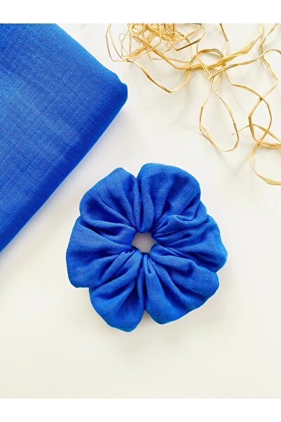 seyranat Saks Blue Muslin Средно голяма дамска еластична лента за коса, лента...