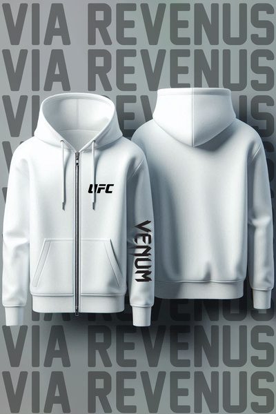 Vordevia سترة UFC مطبوع للجنسين مكونة من بغطاء رأس خيوط K وسحابات