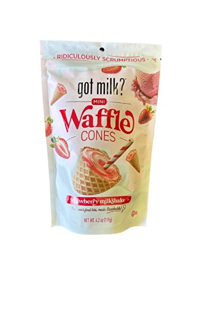 Got Milk Mini Waffle Cones Strawberry Milkshake Aromalı Çıtır Koni Atıştırmal...