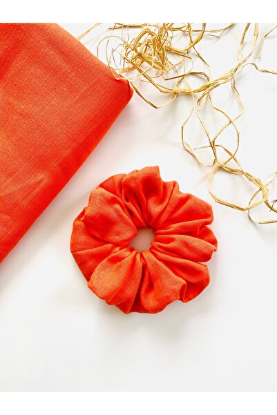 seyranat Оранжева муселинна еластична лента за коса за жени, средно голяма, з...