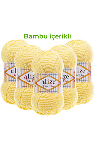 Alize Baby Best 5 штук дитячої нитки 10% бамбук, антипілінг, 250, світло-жовтий