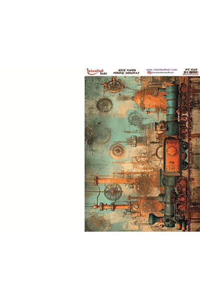 İstanbul Hobi ورق ديكور نحاسي 30×42 سم PT-656 قطار