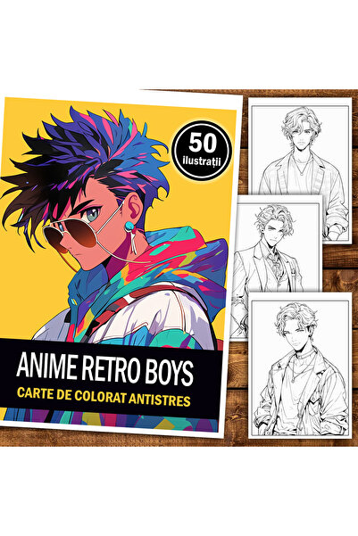 Legendary Gifts Carte de pictura, 50 de ilustratii Anime Retro Boys