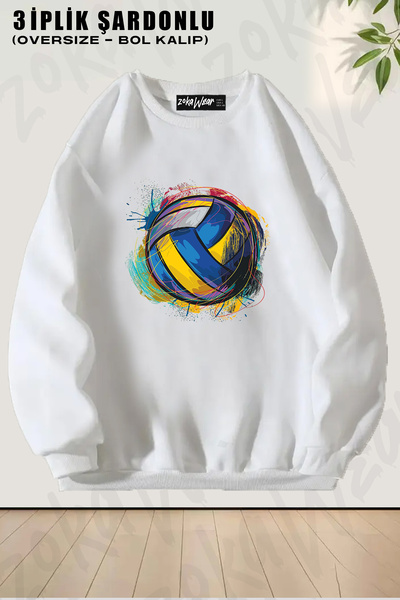 ZOKAWEAR Minge de volei colorată, unisex, cu design liber, cu imprimeu modele...