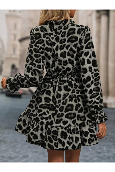 JANES Γυναικείο μακρυμάνικο γιακά δεμένο φόρεμα κατάδυσης με ελαστική μέση