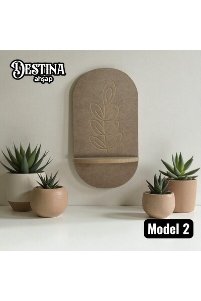Destina Ahşap Boyanabilir Duvar Rafı