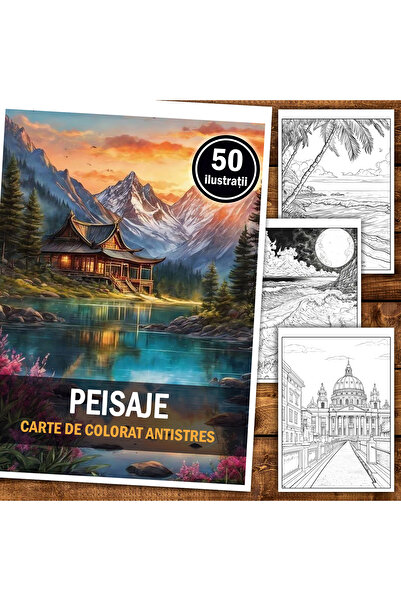 Legendary Gifts Книга за рисуване, 50 илюстрации, Пейзажи