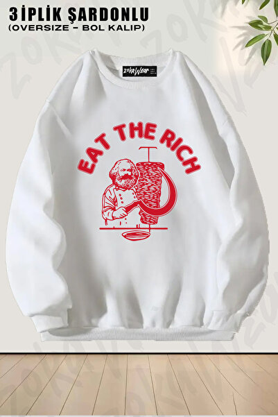 ZOKAWEAR Unisex Eat The Rich Doner Döner Kebab Karl Marx Socialist Piker Over...