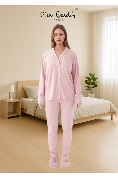 Pierre Cardin Kadın Pamuklu & Modal Kutulu 2 Adet Uzun Kol Gömlek Pijama Takımı (Modal Şort Hediyeli)