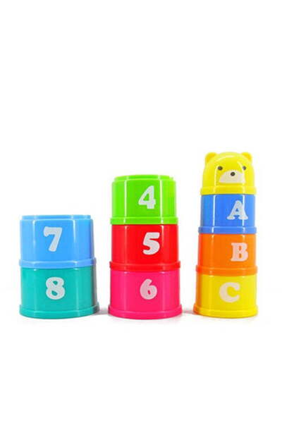 buz Stacking cubes, colored cubes, cube tower, building set with numbers and letters