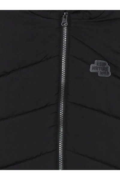 LC Waikiki Lcw Kids Black Hooded Printed Boys' Puffer Vest