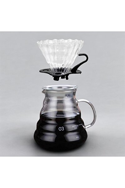 LUXURY V60 Server Dripper Set 700ml with Glass Funnel 02 with Black Base