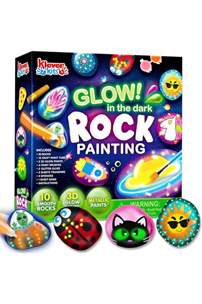 Arabest مجموعة تلوين الصخور - مجموعة صخور مضيئة في الظلام، فنون وحرف يدوية لل...