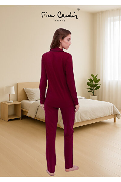Pierre Cardin Kadın Pamuklu & Modal Kutulu 2 Adet Uzun Kol Gömlek Pijama Takımı (Modal Şort Hediyeli)