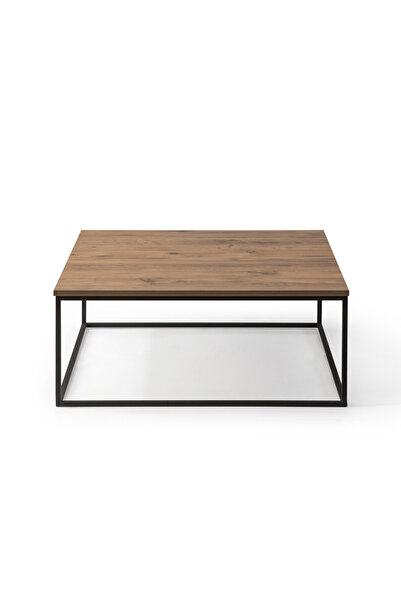 MİLVAKİ Orta Sehpa Kare Çam Metal Ayaklı Modern Toronto