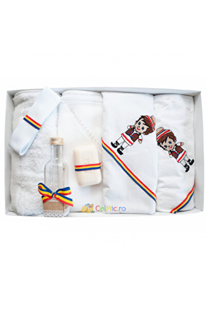 OEM Set botez tradițional 7 piese personalizat cu broderie - Taranus - Alb - ...