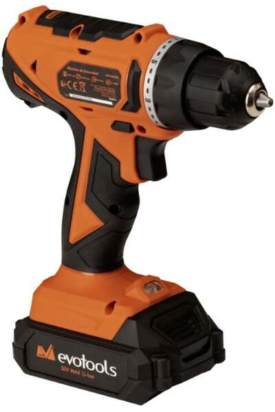 Evotools Kit Drill and Screwdriver and Angle Grinder with 2 Batteries and Charger MAX 20V POWER