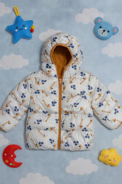 ZERA KIDS New Season Balloon Patterned Hooded Fleece Inside Baby-Child Coat