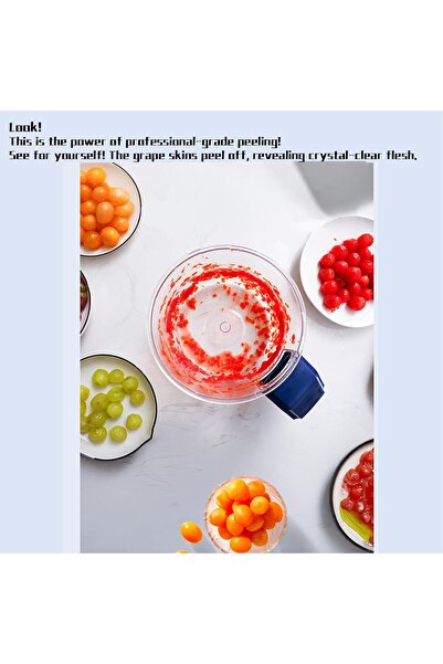 Generic Electric Grape & Garlic Peeling Machine, Rechargeable Multifunctional Kitchen Peeler (blue 1 set)