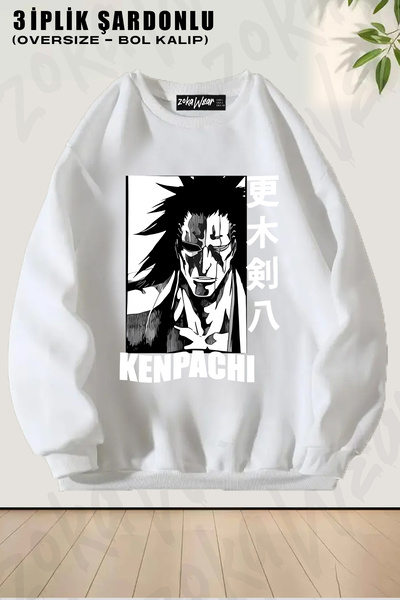 ZOKAWEAR Φούτερ Unisex Loose Fit Bleach Zaraki Kenpachi Special με τύπωμα Des...