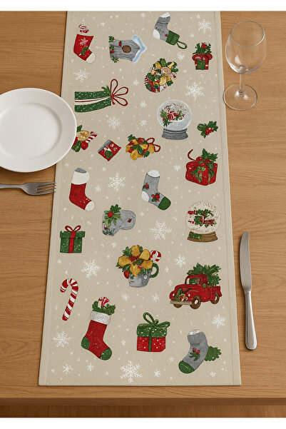Zeren Home Christmas Themed Liquid-Proof Rectangular Runner 40 X 260