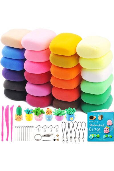 Other مجموعة طين تشكيل سحري غير سام من فانكرتر، ٢٤ لونًا، مع كتاب مشروع، وملح...