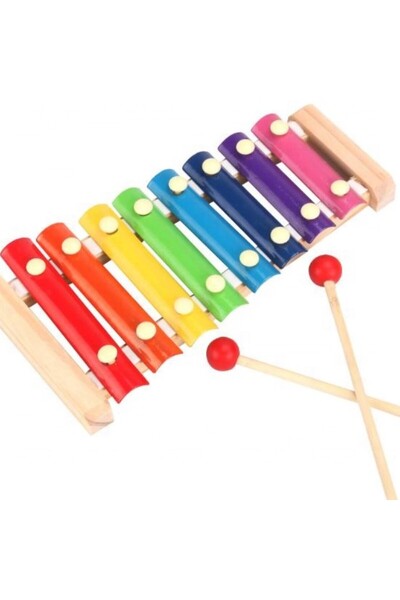 buz Xilofon pentru copii - jucărie interactivă educativă din lemn, 8 note, 2 ...